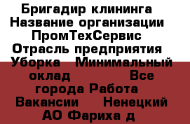 Бригадир клининга › Название организации ­ ПромТехСервис › Отрасль предприятия ­ Уборка › Минимальный оклад ­ 30 000 - Все города Работа » Вакансии   . Ненецкий АО,Фариха д.